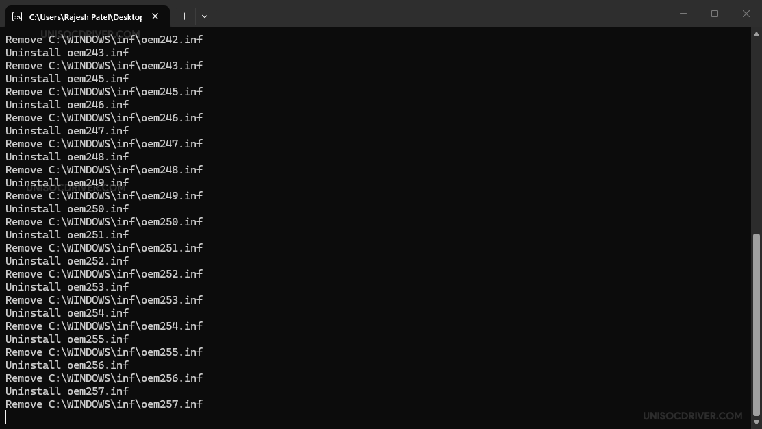 UniSoc Driver Uninstalling